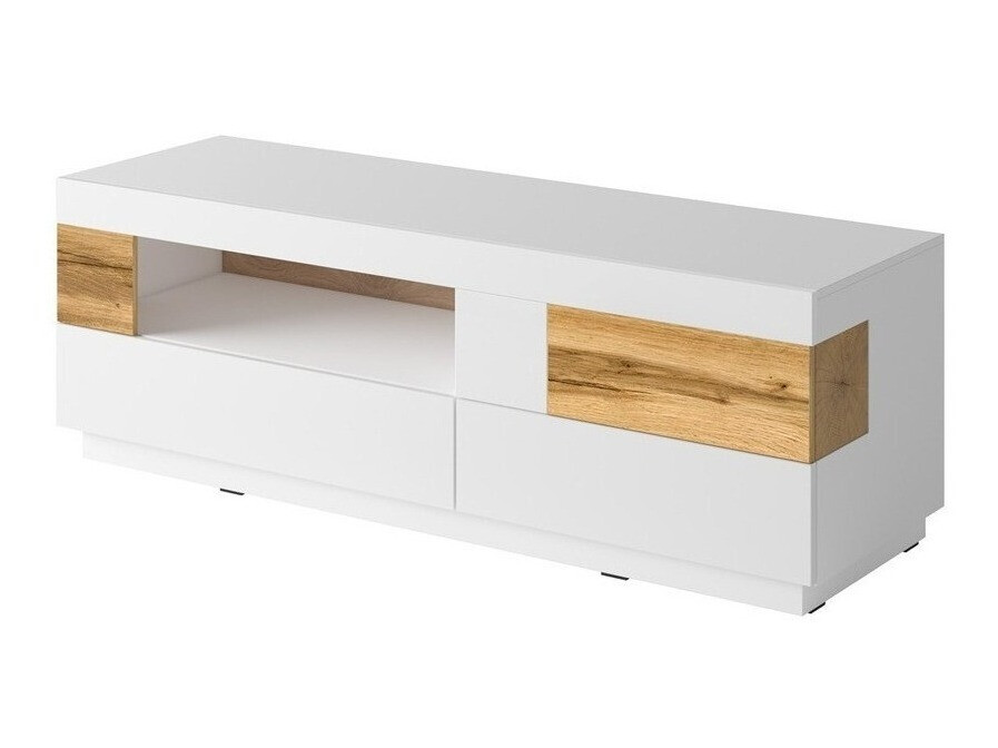 TV komoda Livlore 103 (Belo + Sjajno belo + Hrast Votan)