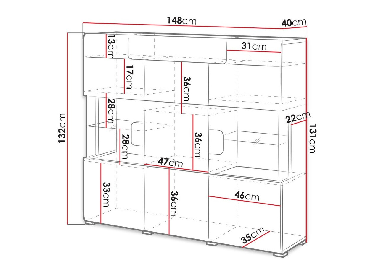 Ormarić Torsone 100 (Antricit (ugalj) + Gloss antricit (ugalj) + Unuk hrast)