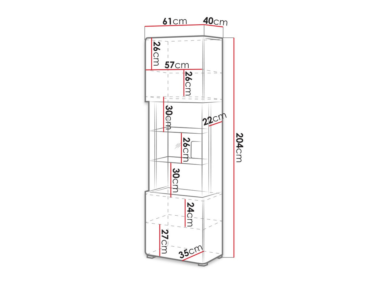 Polica Torsone 103 (Antracit + Gloss antracit + Grandson hrast)