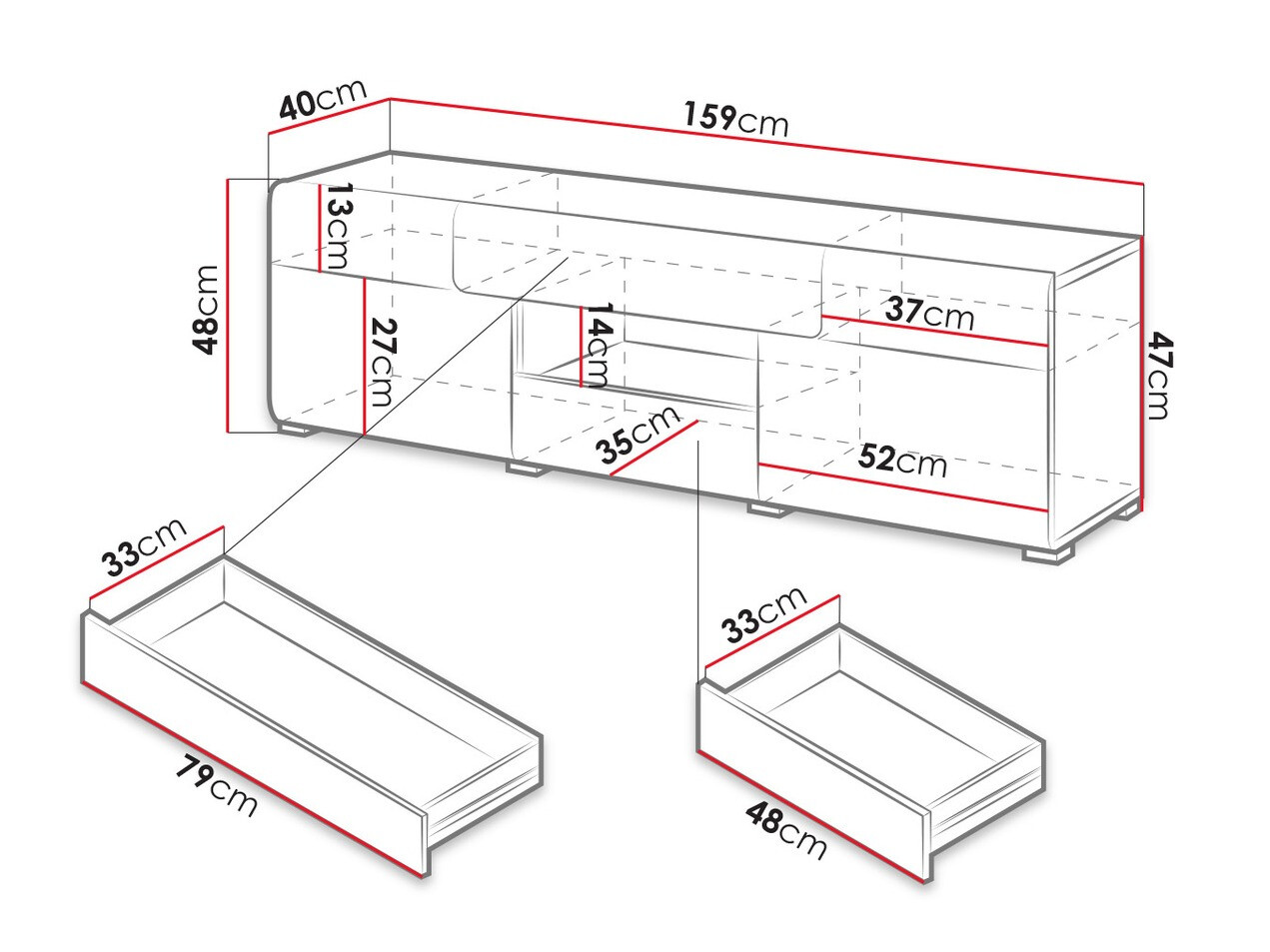 TV sto Torsone 101 (Antricit (ugalj) + Gloss antricit (ugalj) + Unuk hrast)