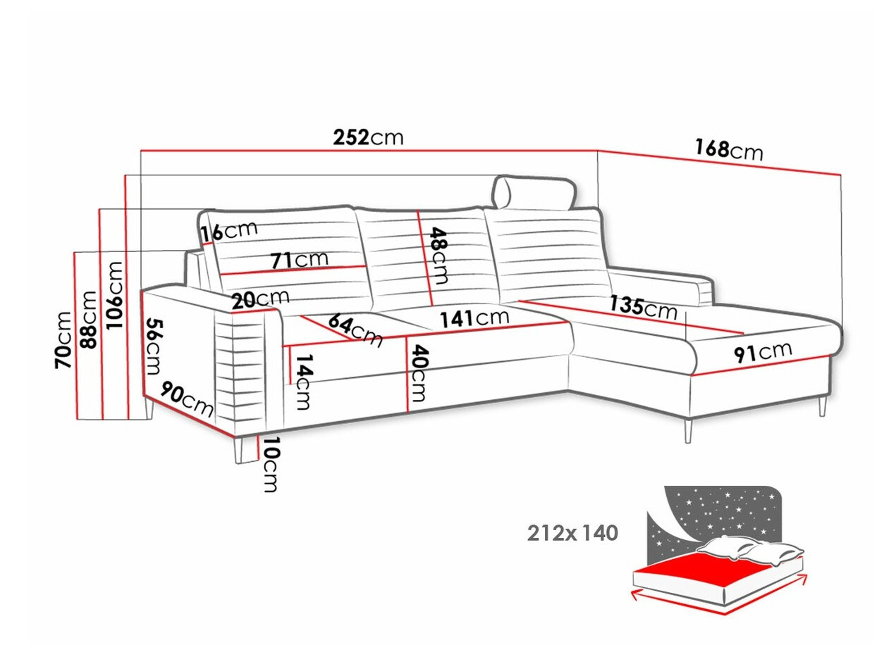 Ugaona sofa Comfivo 243 (Velluto 08)