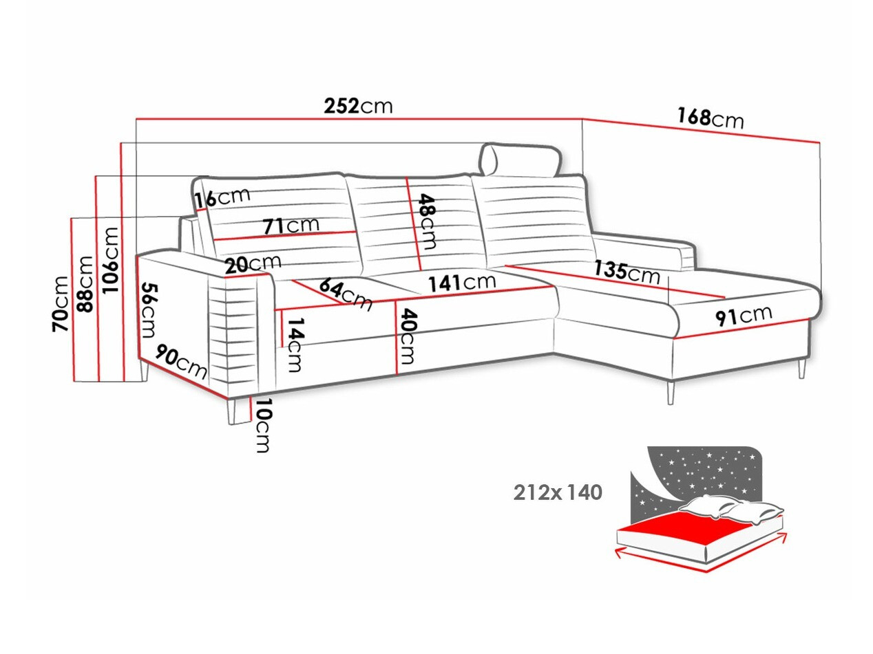 Ugaona sofa Comfivo 243 (Velluto 25)