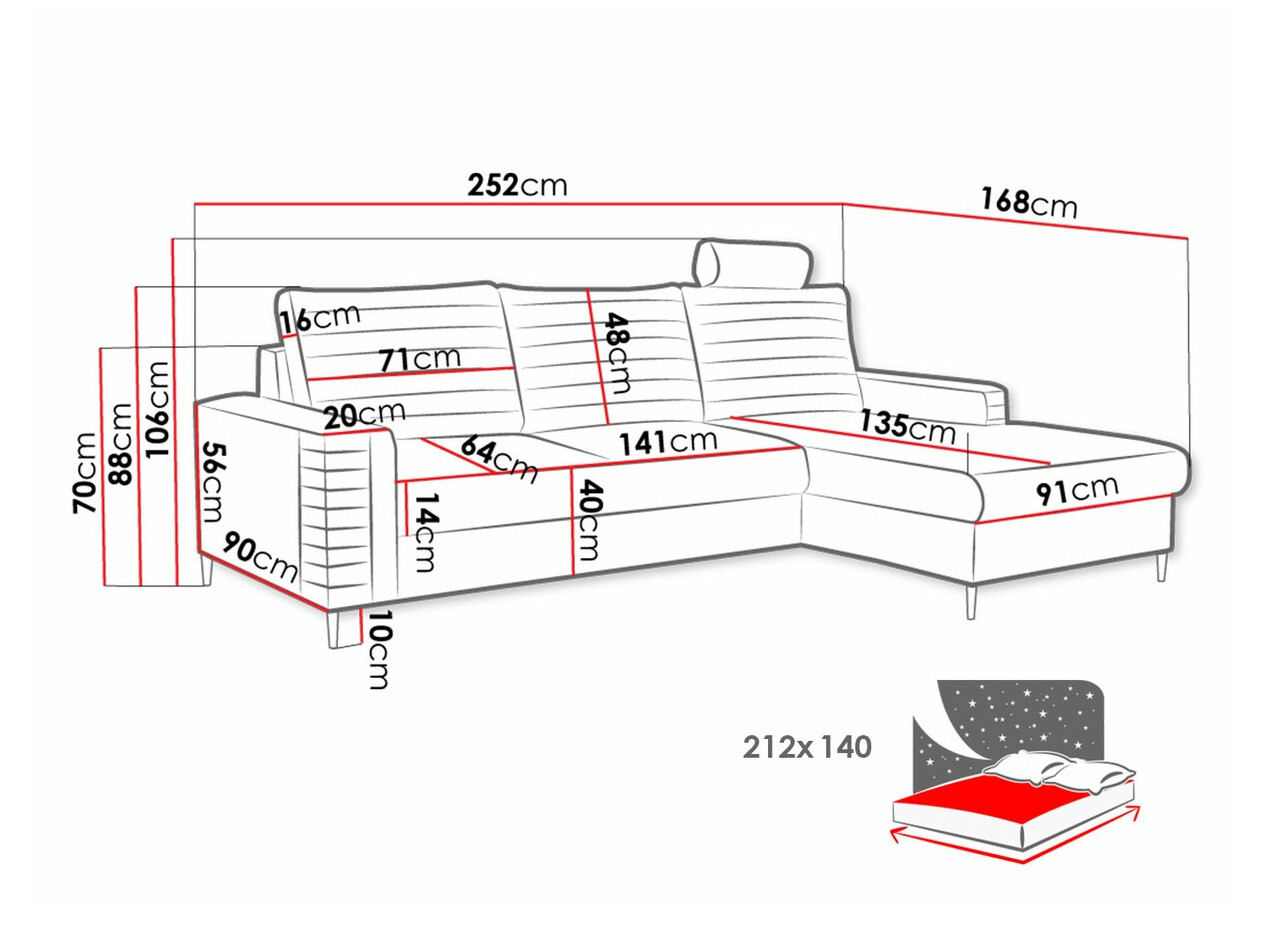 Ugaona sofa Comfivo 243 (Velluto 27)