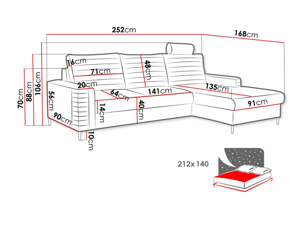 Ugaona sofa Comfivo 243 (Velluto 33)