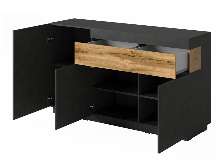 Komoda Livlore 105 (Matera siva + Вотан храст)