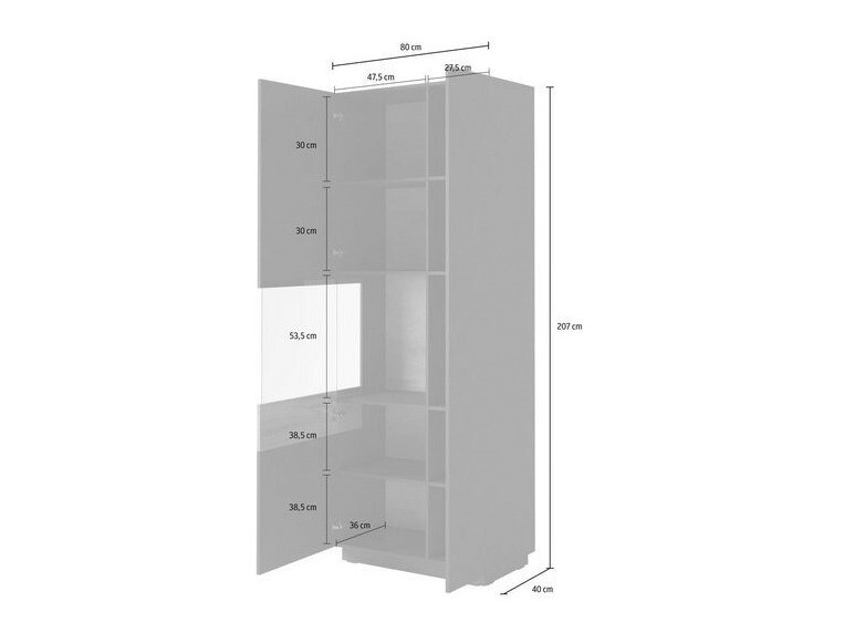 Set za dnevnu sobu Livlore 108 (Belo + Sjajno belo + Hrast Votan)