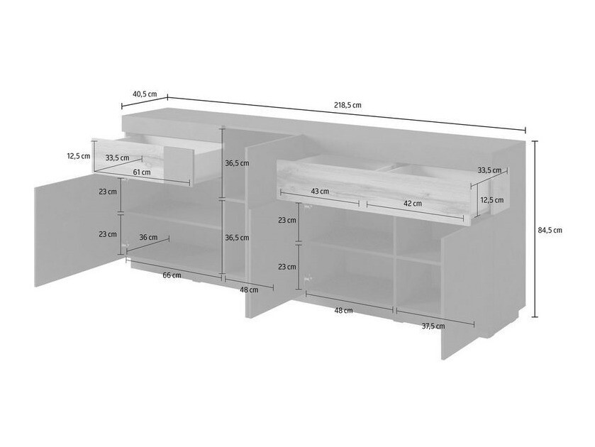 Set za dnevnu sobu Livlore 108 (Matera siva + Hrast Votan)
