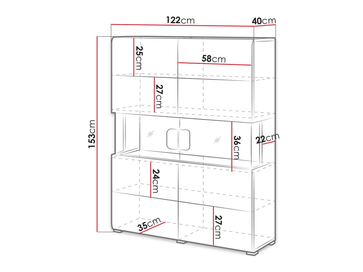 Polica Torsone 107 (Antricit (ugalj) + Gloss antricit (ugalj) + Unuk hrast)
