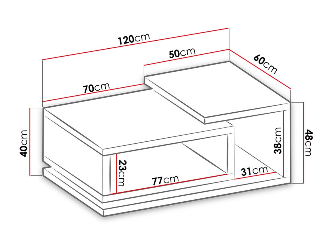 Stočić za kafu Lutiva 104 (Matera siva + Tamna smrča)