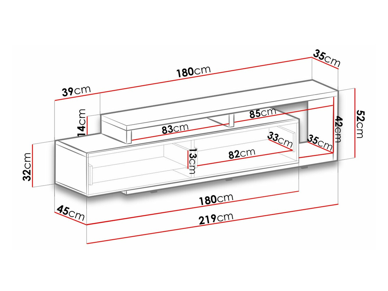 TV sto Lutiva 103 (Mat crna)