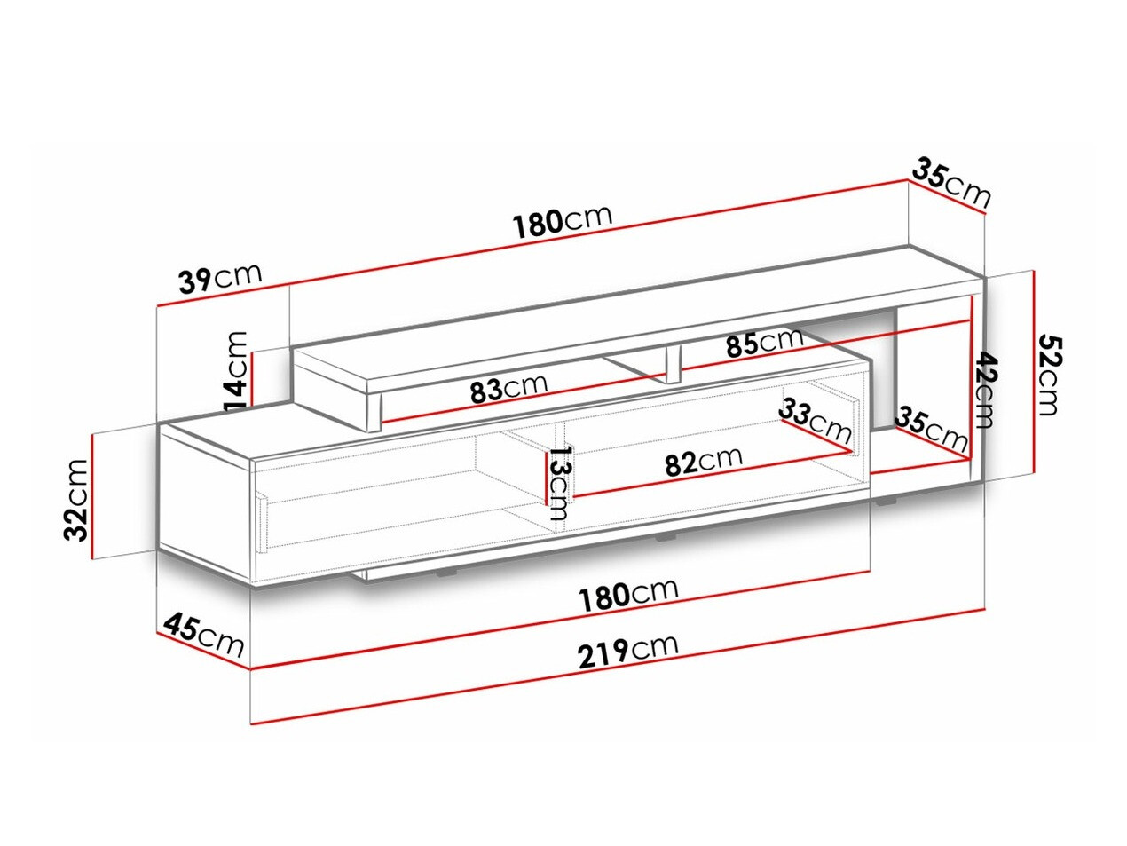 TV sto Lutiva 103 (Matera siva + Tamna smrča)