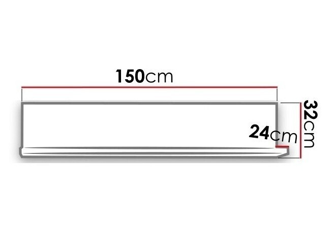 Zidna polica Lutiva 102 (Belo + Beton)
