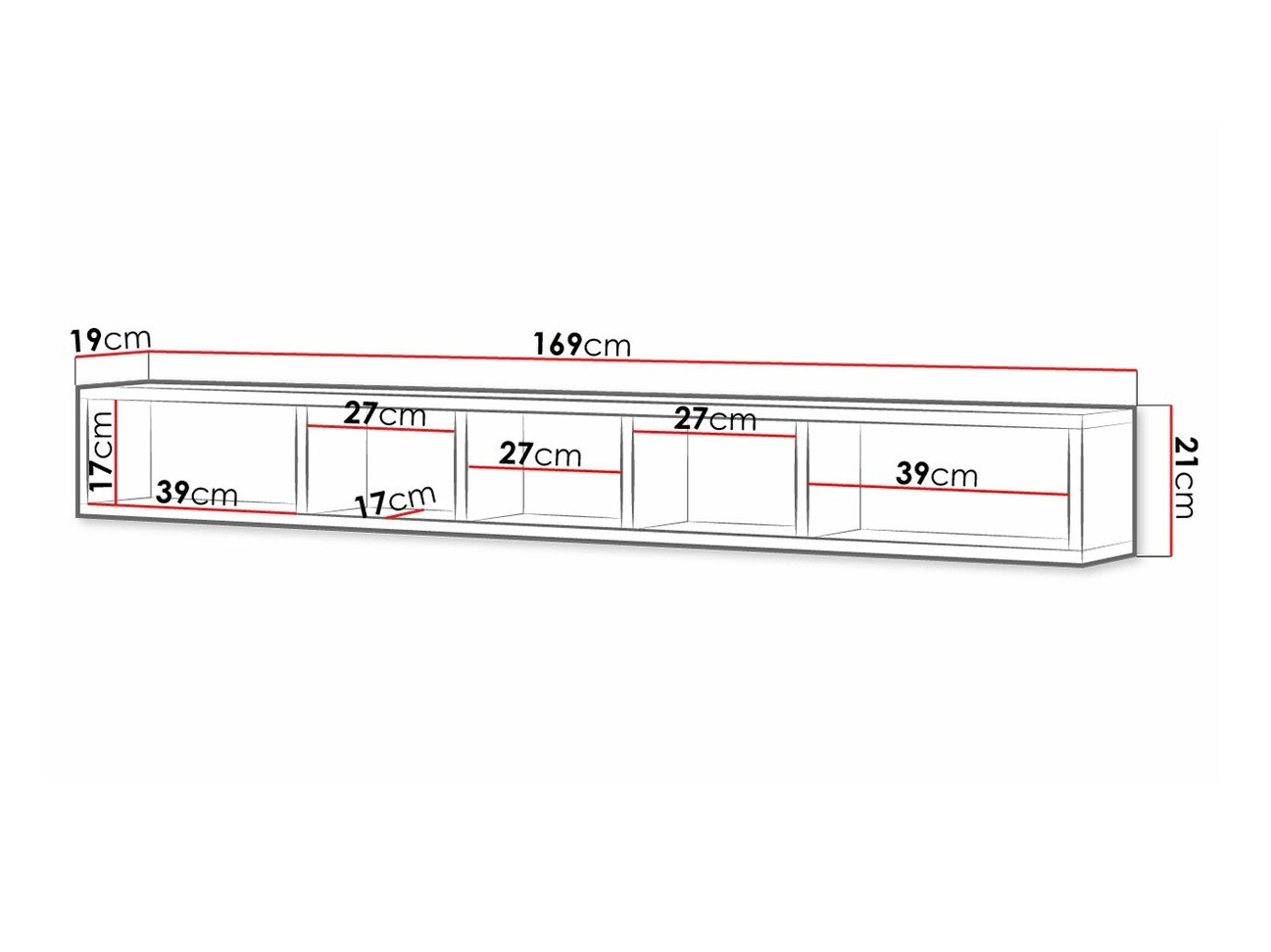Zidna polica Torsone 105 (Antracit + Grandson hrast)