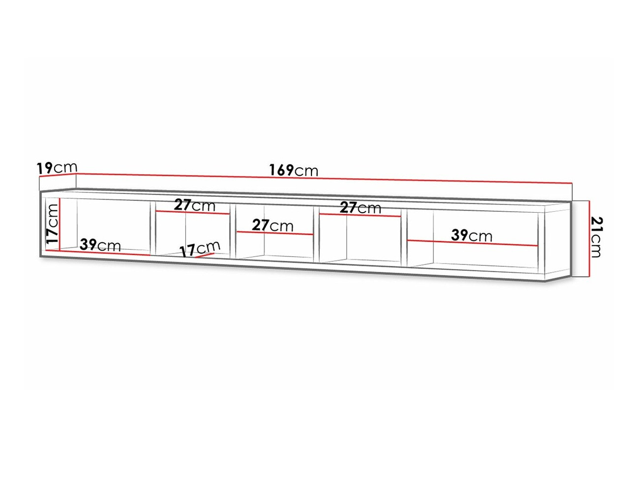 Zidna polica Torsone 105 (Belo + Hrast San Remo)