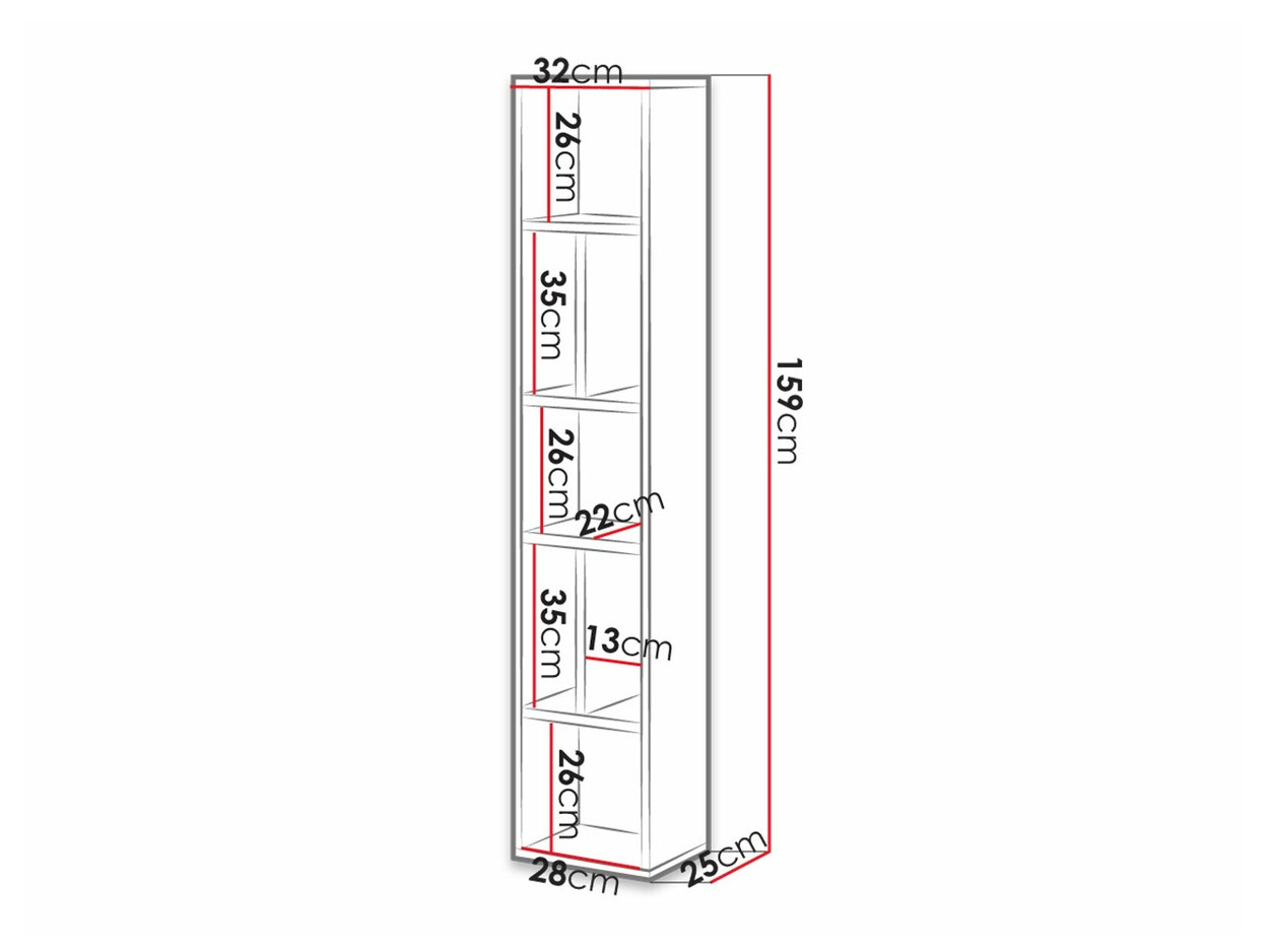 Zidna polica Torsone 106 (Belo + Sjajno belo + Hrast San Remo)