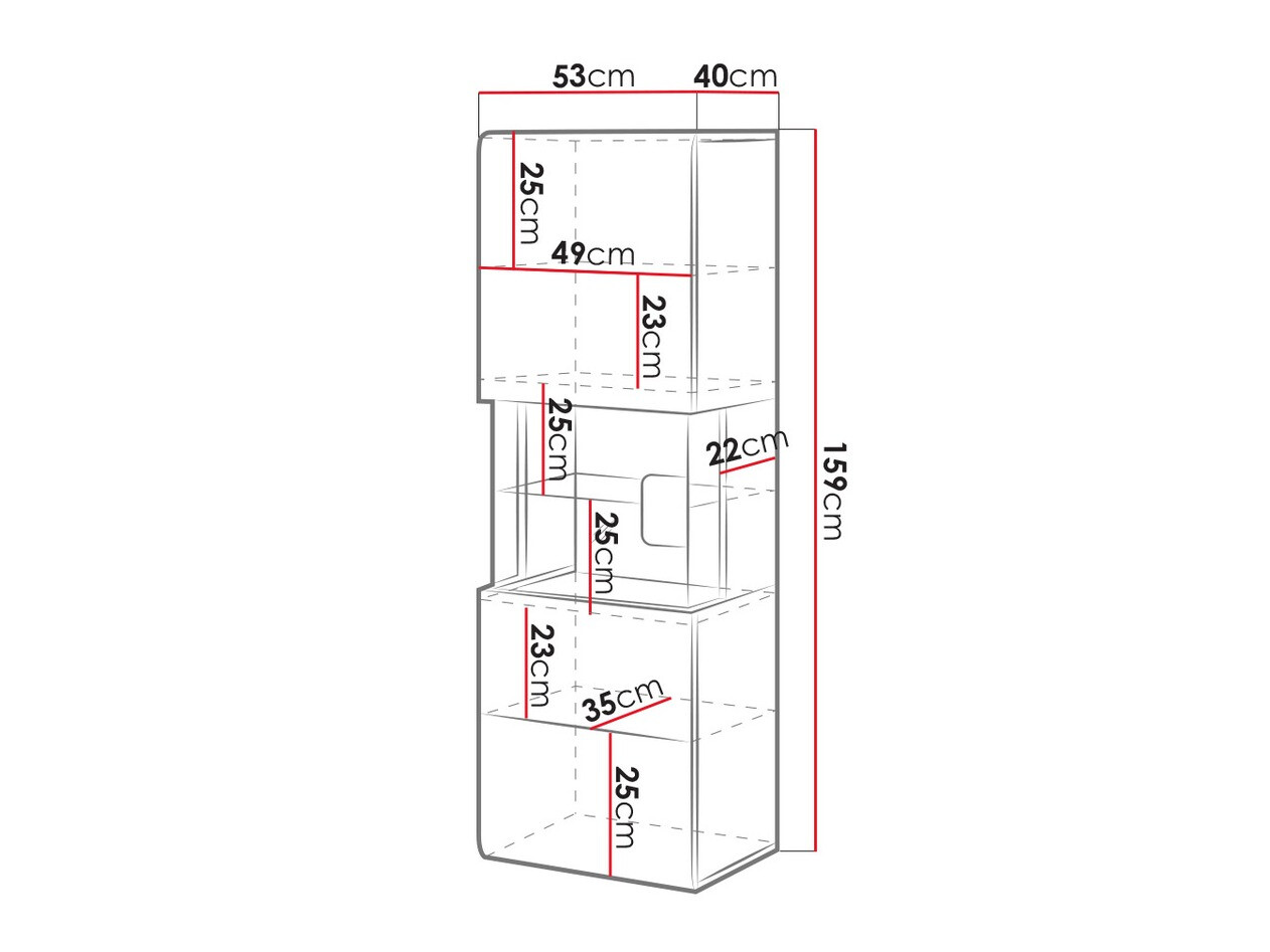 Zidna polica Torsone 109 (Antricit (ugalj) + Gloss antricit (ugalj) + Unuk hrast)