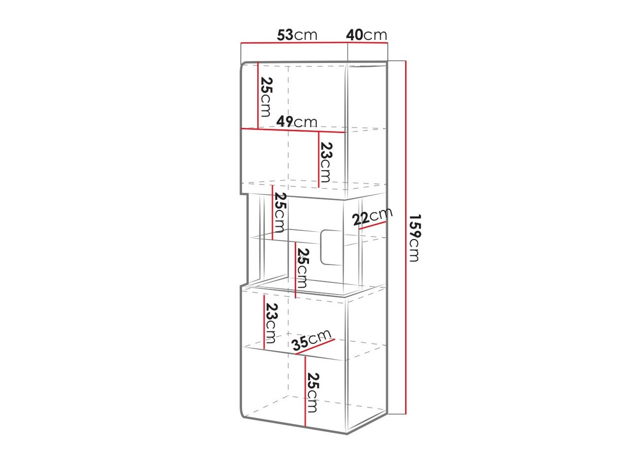 Zidna polica Torsone 109 (Belo + Sjajno belo + Hrast San Remo)