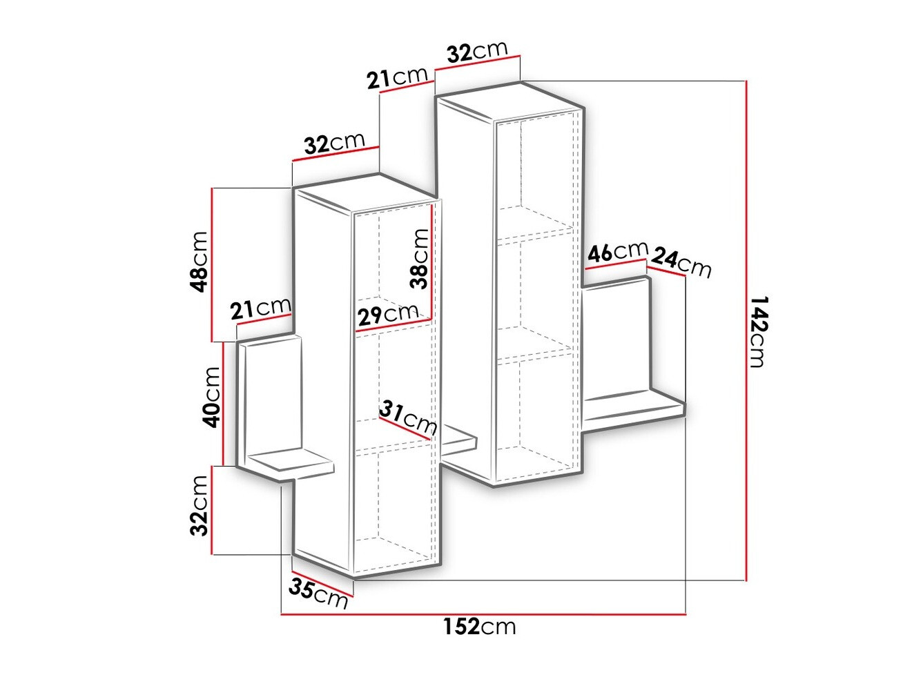 Zidni ormarić Lutiva 101 (Matera siva + Tamna smrča)
