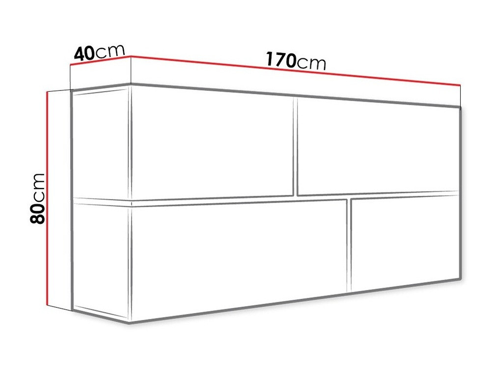 Zidni ormarić Charlotte 100 (Belo + Sjajno belo + Crno)
