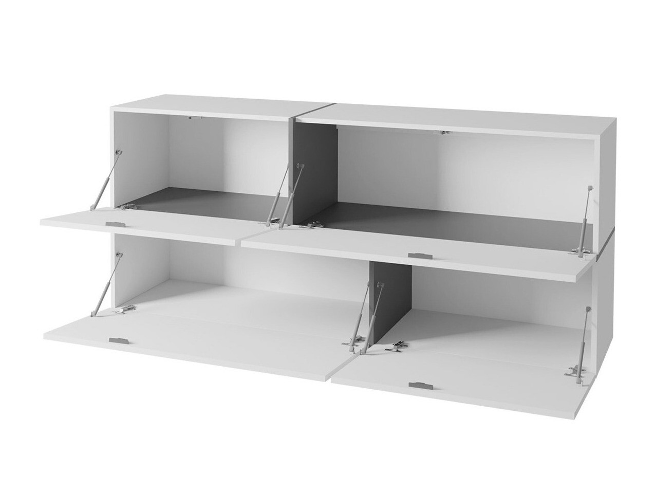 Zidni ormarić Charlotte 100 (Crno + Crna visoki sjaj + Belo)