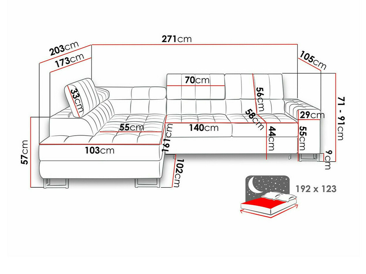 Ugaona sofa Comfivo 247 (Venus velvet 2932)