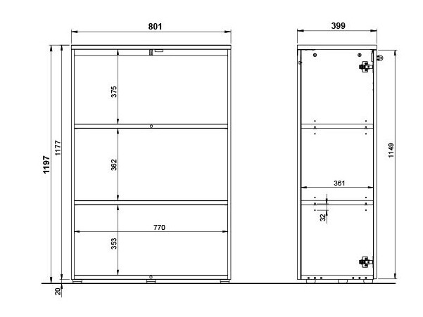 Ormarić Eliromo 102 (Graphite + Unuk hrast)