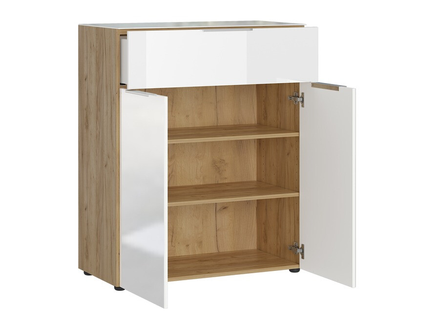 Komoda Sacramento 301 (Navarra hrast + Sjajno belo)