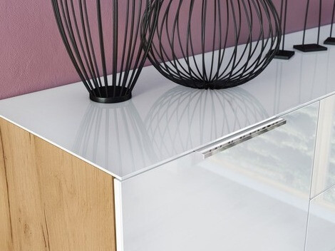 Komoda Sacramento 301 (Navarra hrast + Sjajno belo)