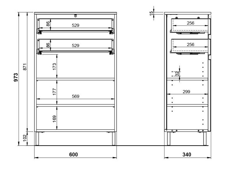 Samostojeći kupatilski ormarić Talmira 104 (Belo + Sjajno belo)