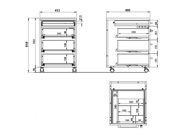 Fiokar Eliromo 107 (Svetloosiva)