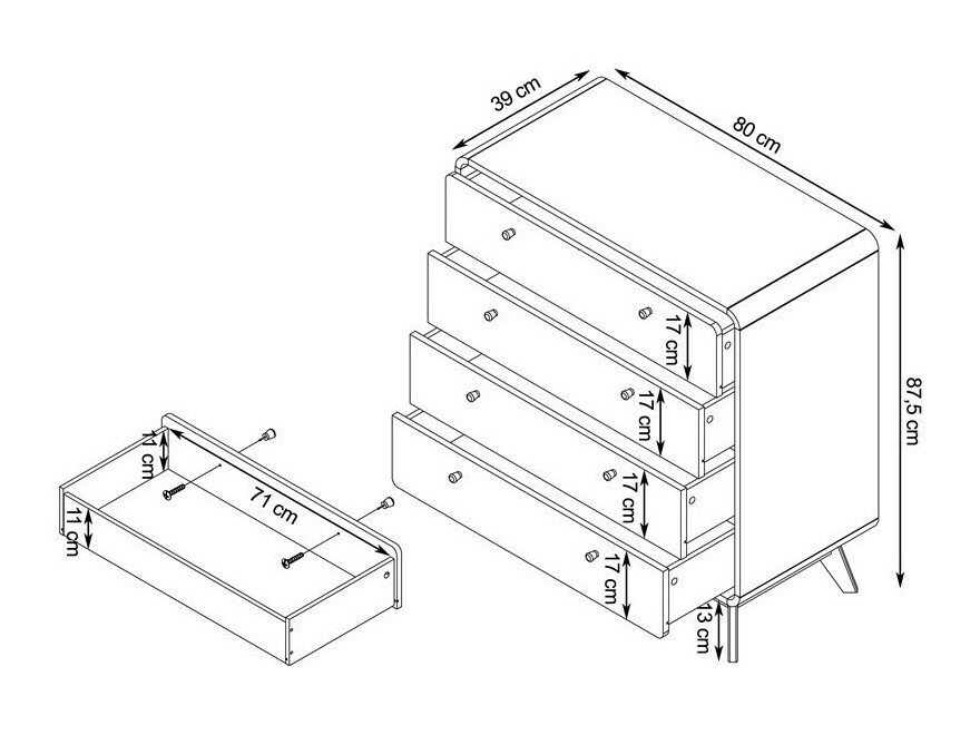 Komoda Elbtena 112 (Orah + Belo)