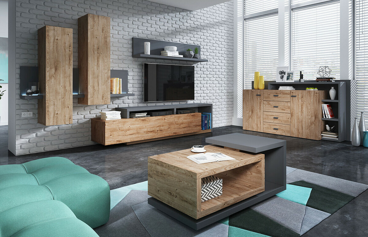 Komoda Lutiva 106 (Antricit (ugalj) + Ribbeck hrast)