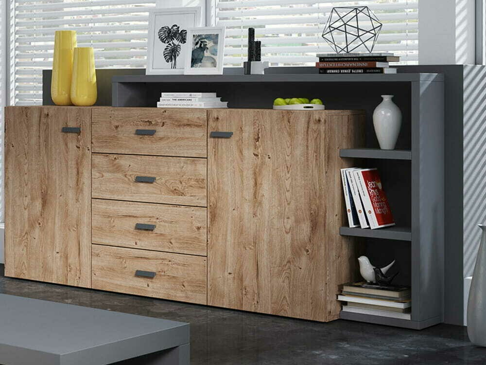 Komoda Lutiva 106 (Antricit (ugalj) + Ribbeck hrast)