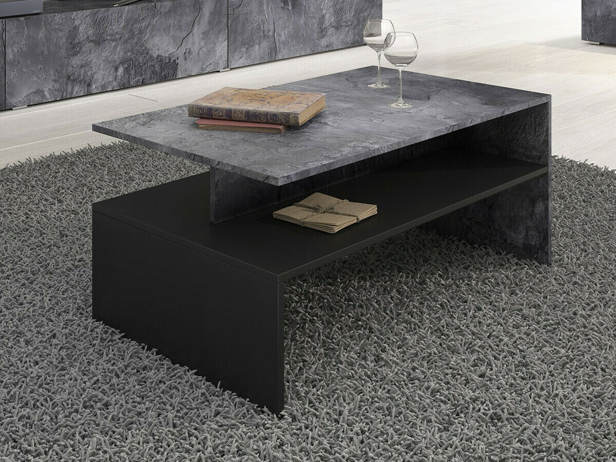 Stočić za kafu Serodeu 103 (Tamni beton + Crno)