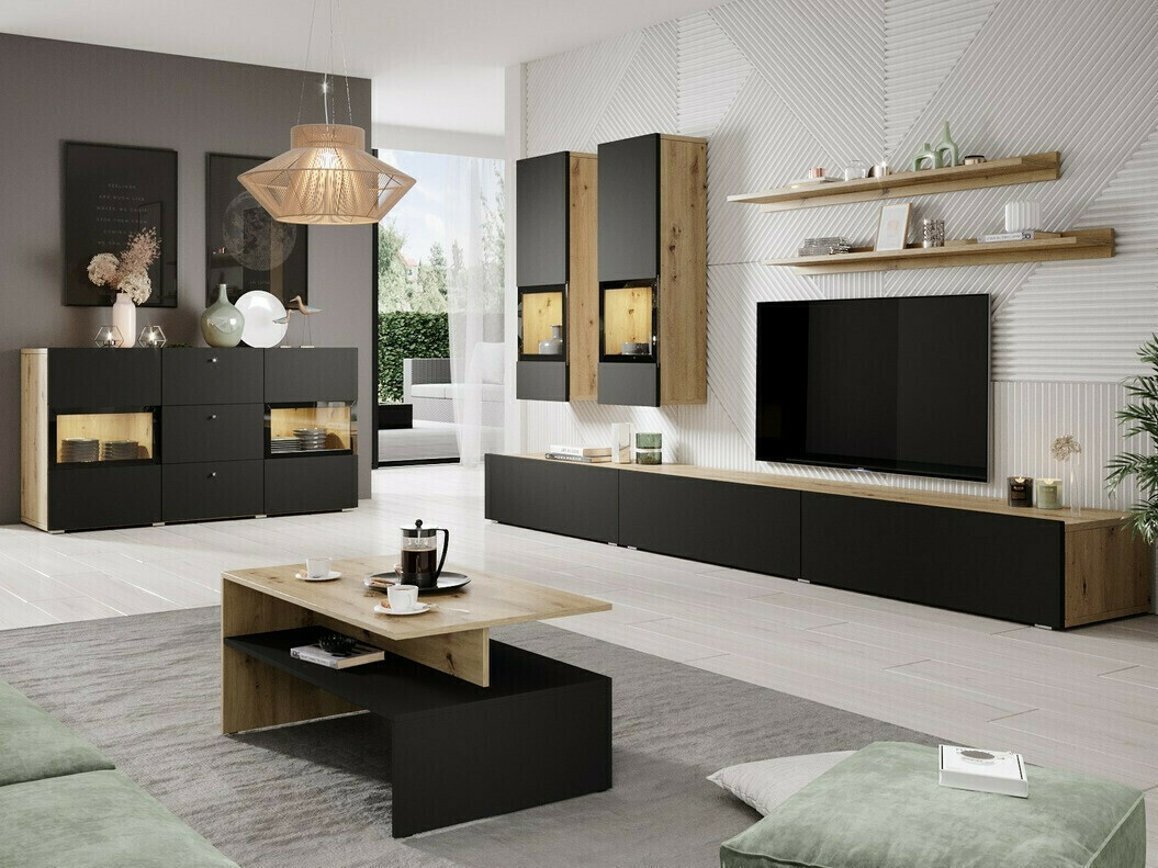 Stočić za kafu Serodeu 103 (Zanatski hrast + Mat crna)