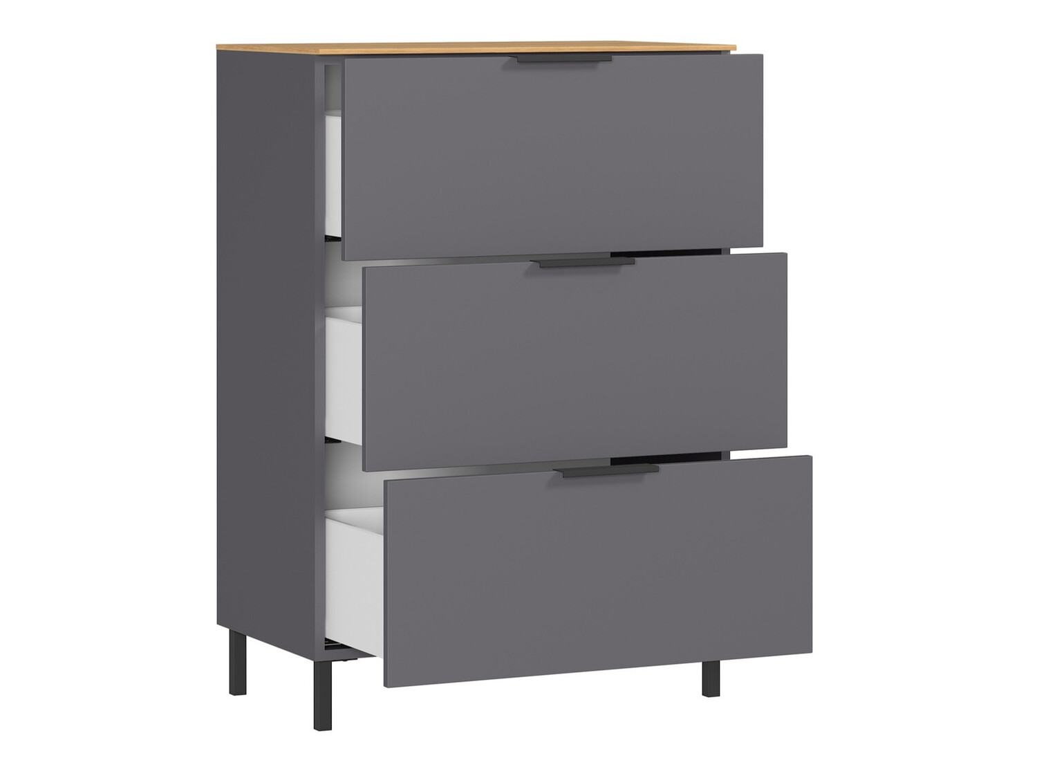 Komoda Revteno 107 (Grafit + Navarra hrast)
