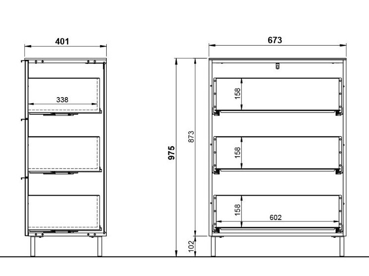 Komoda Revteno 107 (Graphite + Navarra hrast)