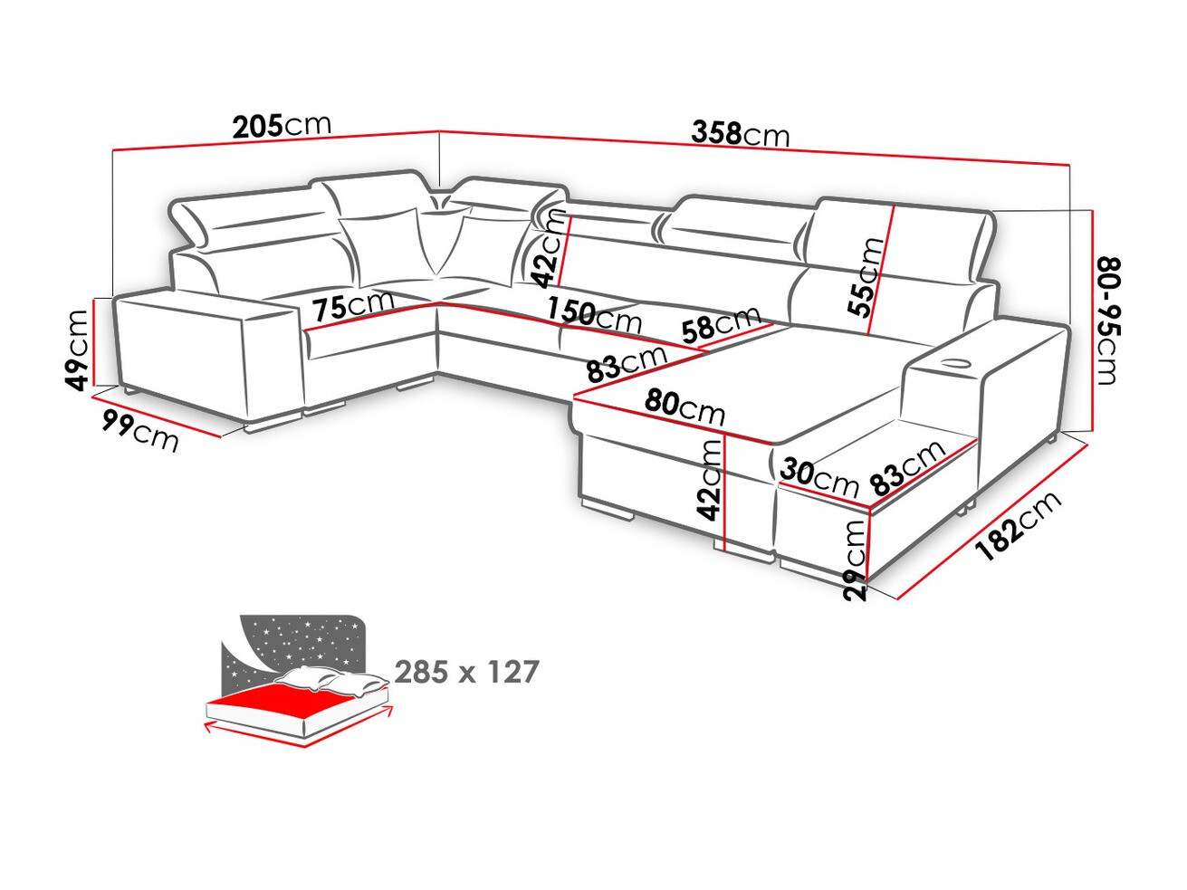 Ugaona sofa Pearland 101