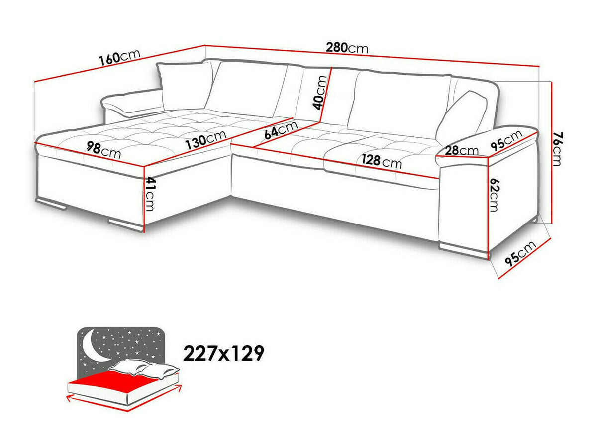 Ugaona sofa Comfivo 181 (Matana 17 + Evo 27)