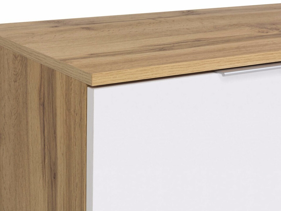 Komoda Tivetra 101 (Hrast Votan + Sjajno belo)