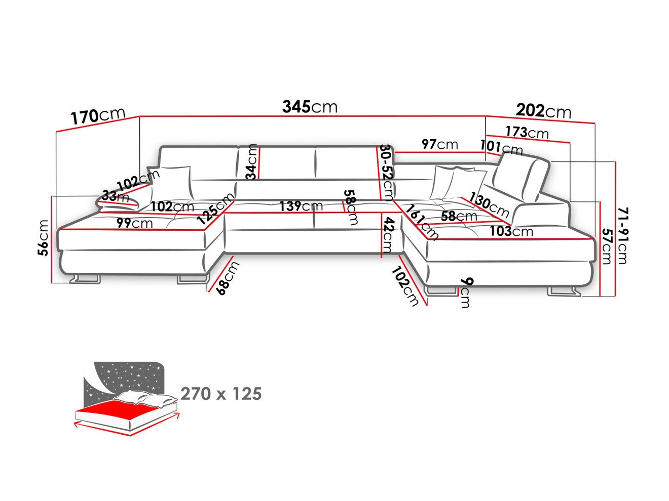 Ugaona sofa Comfivo 190 (Alfa 17)