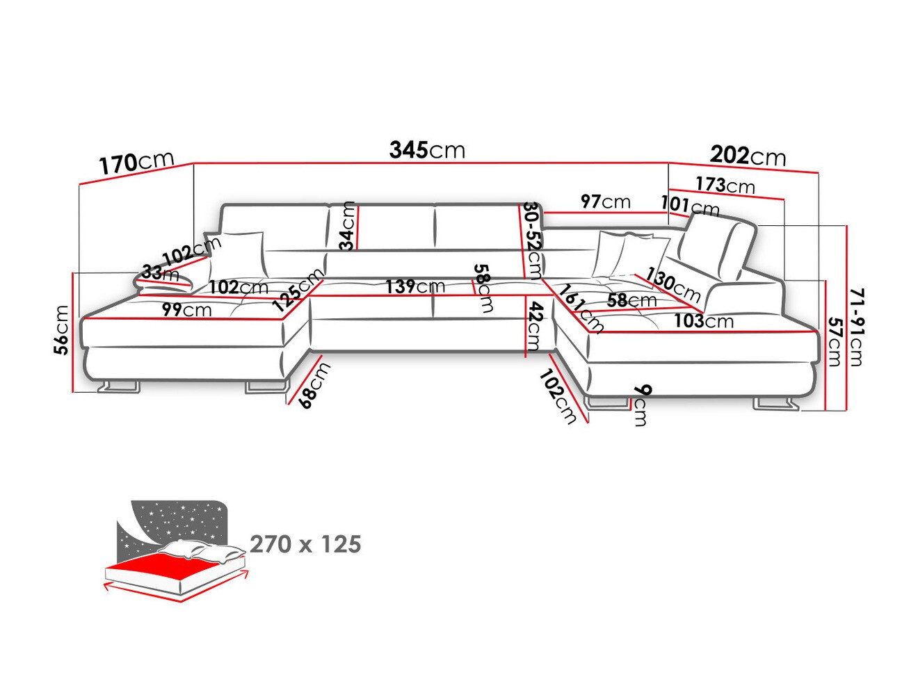 Ugaona sofa Comfivo 190 (Alfa 17)