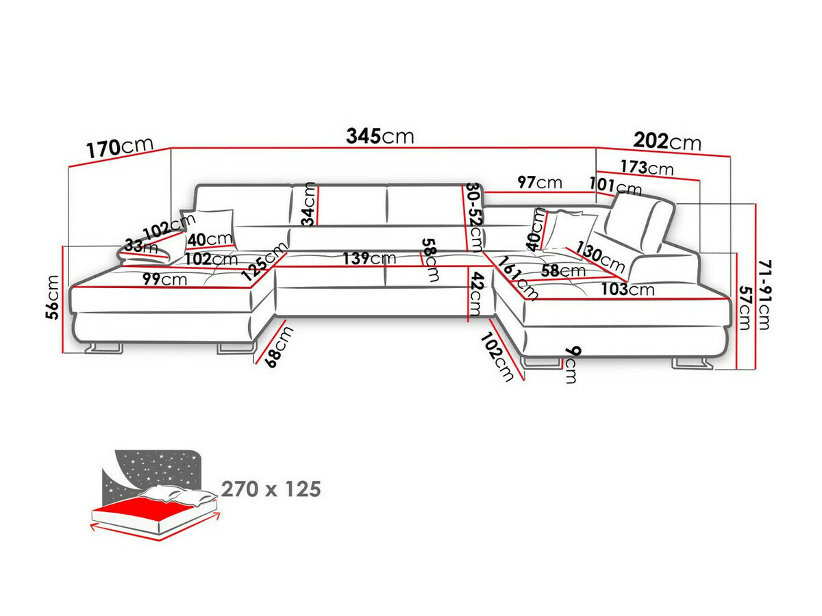 Ugaona sofa Comfivo 190 (Matana 19 + Matana 17)