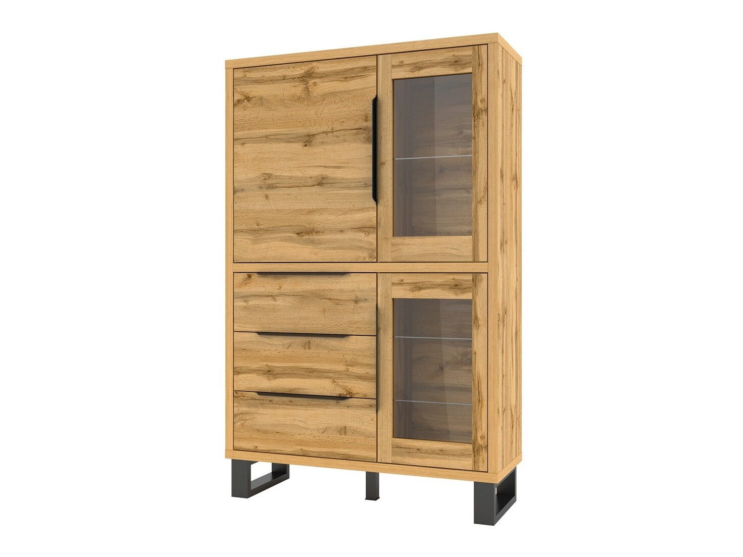 Polica Avicavu 104 (Вотан храст + Crno)