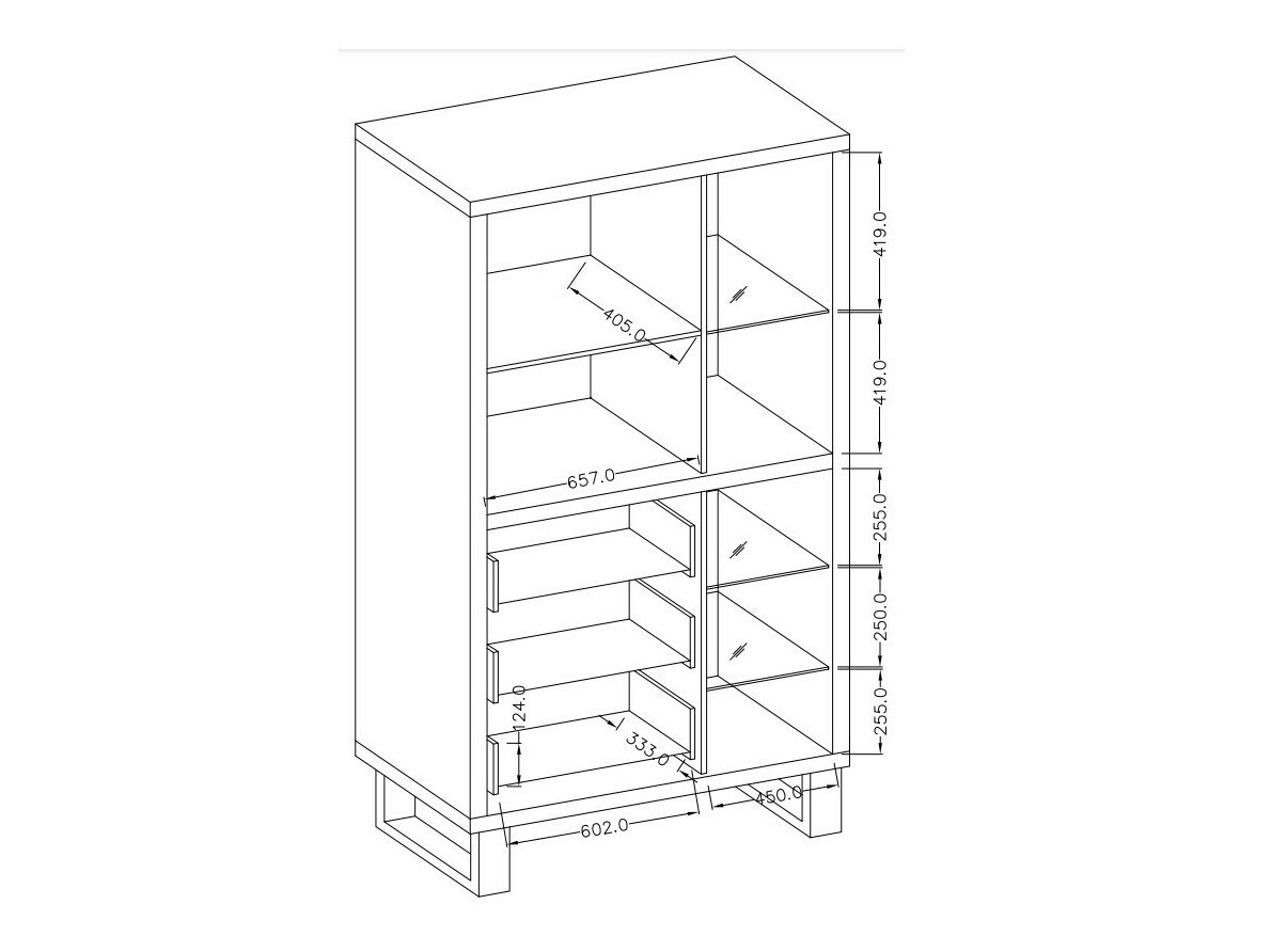 Polica Avicavu 104 (Вотан храст + Crno)