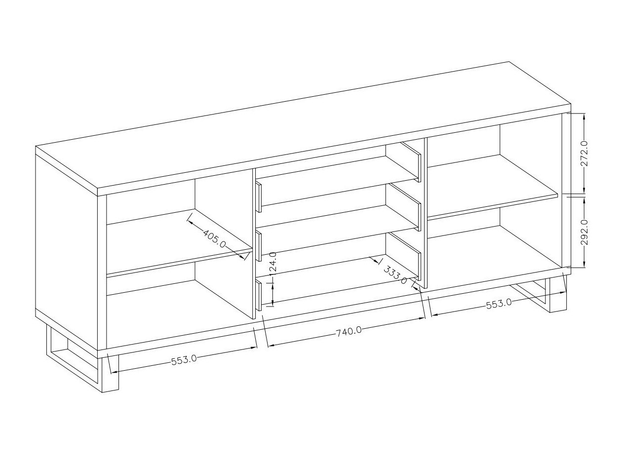 Komoda Avicavu 102 (Вотан храст + Crno)