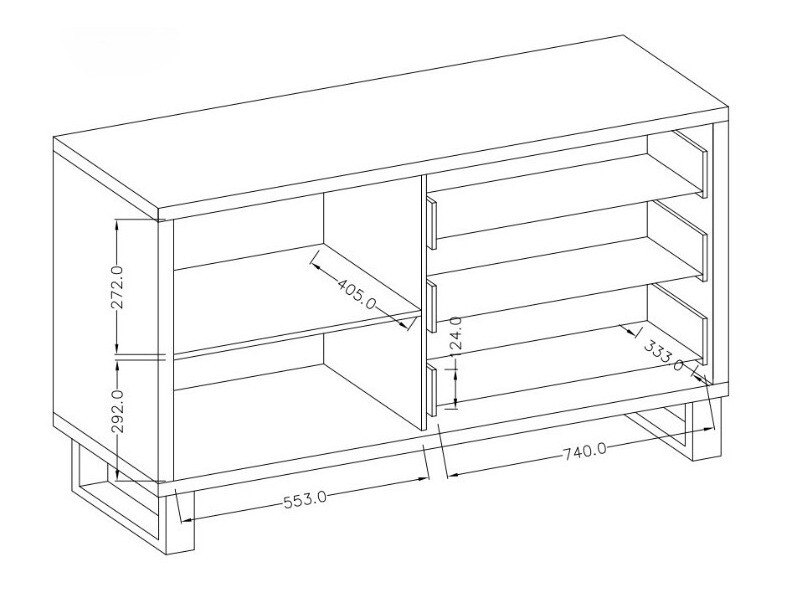 Komoda Avicavu 109 (Hrast Votan + Crno)