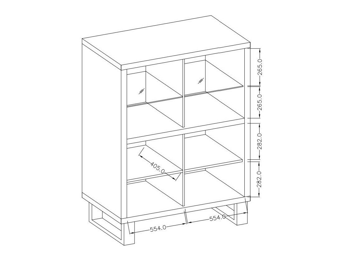 Polica Avicavu 103 (Hrast Votan + Crno)