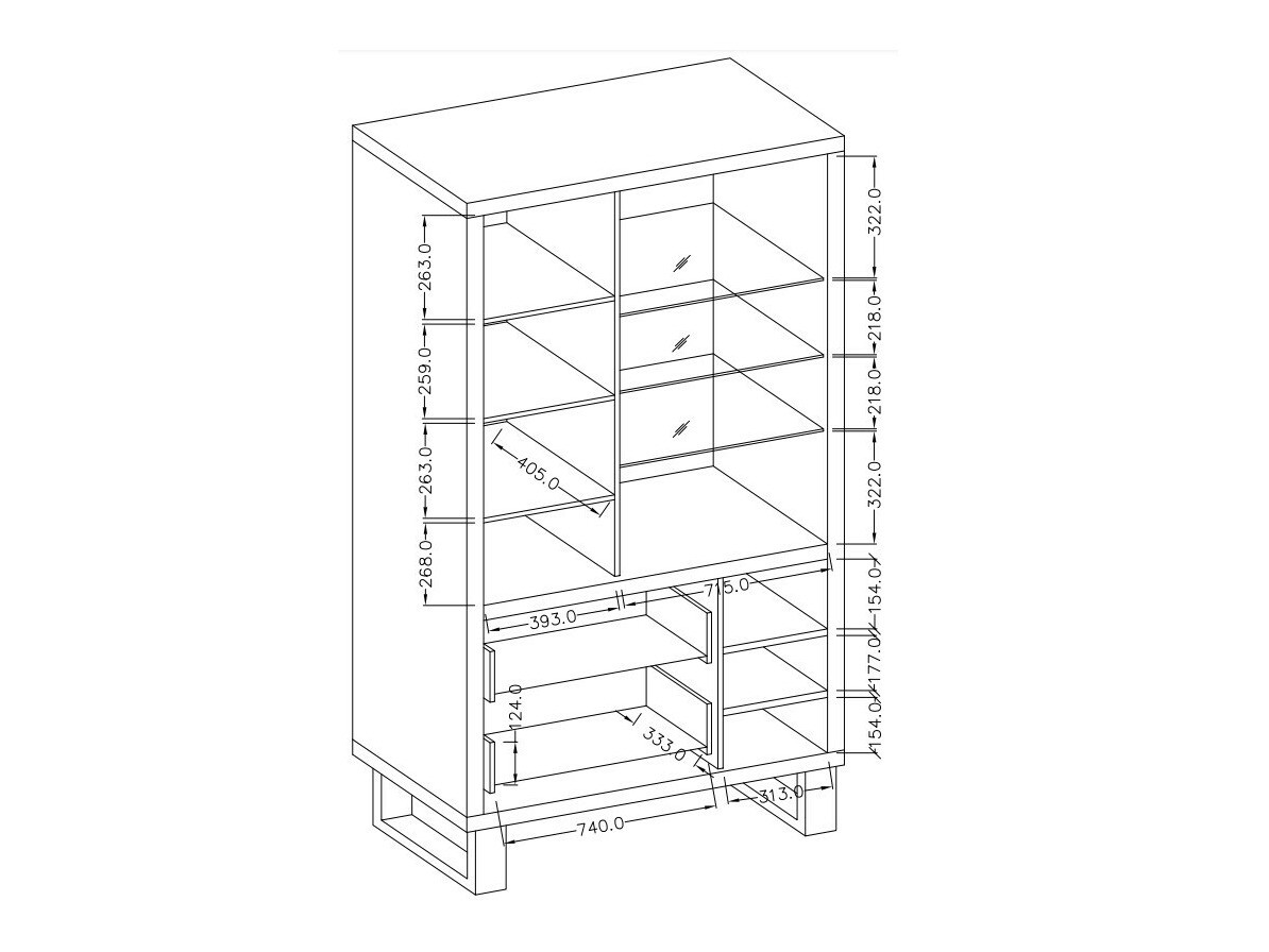 Polica Avicavu 105 (Вотан храст + Crno)