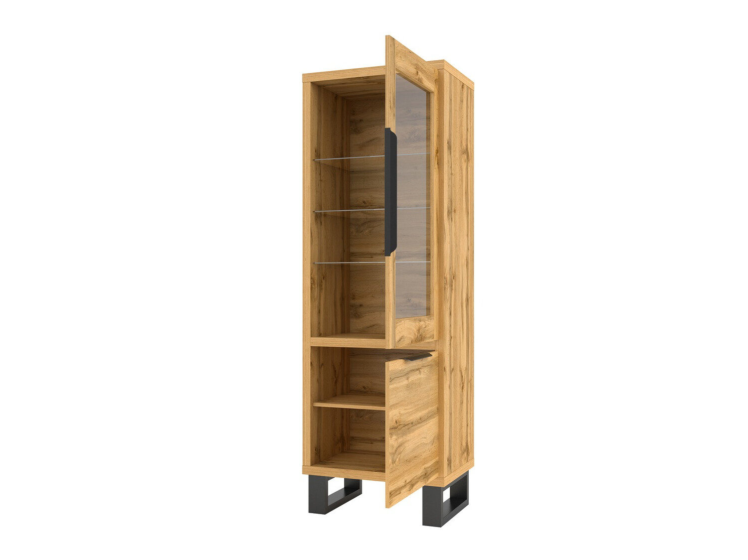 Polica Avicavu 108 (Вотан храст + Crno)